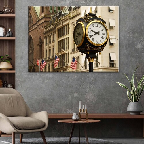 Cuadro Decorativo Canvas Reloj De New York 150x100