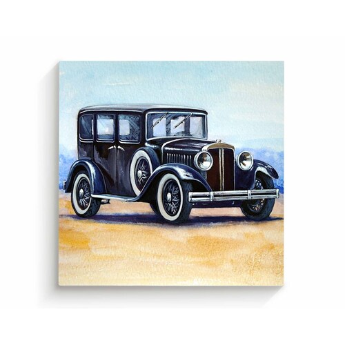 Cuadro Decorativo Canvas Pintura De Auto Retro 100x100