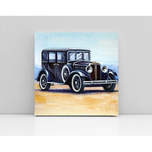 Cuadro Decorativo Canvas Pintura De Auto Retro 100x100