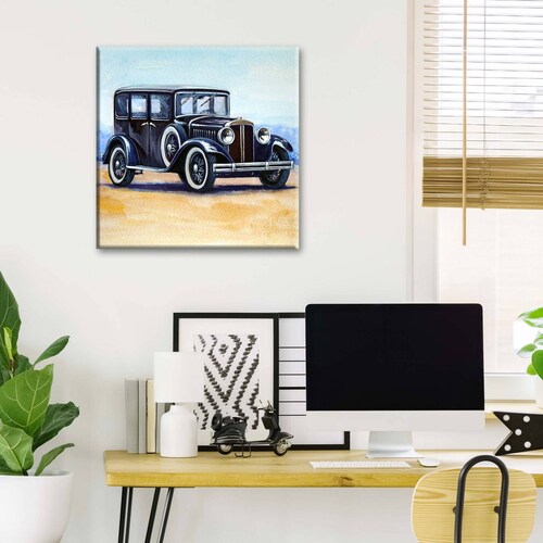 Cuadro Decorativo Canvas Pintura De Auto Retro 100x100