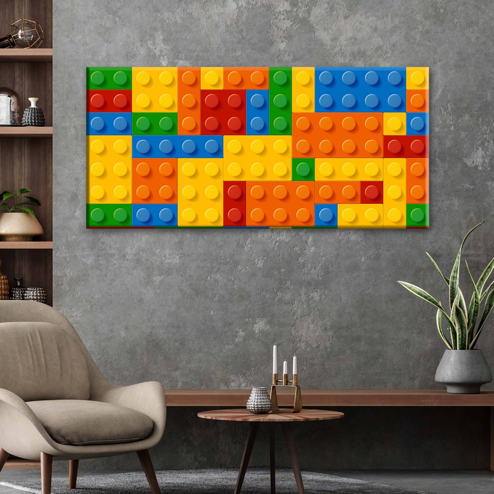 Cuadro Decorativo Canvas Legos 160x80