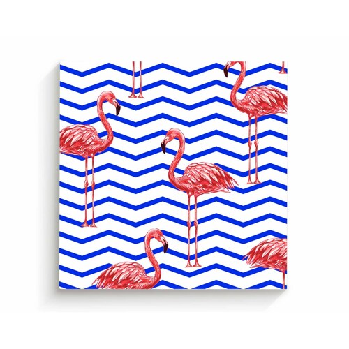 Cuadro Decorativo Canvas Flamingo Artístico 50x50