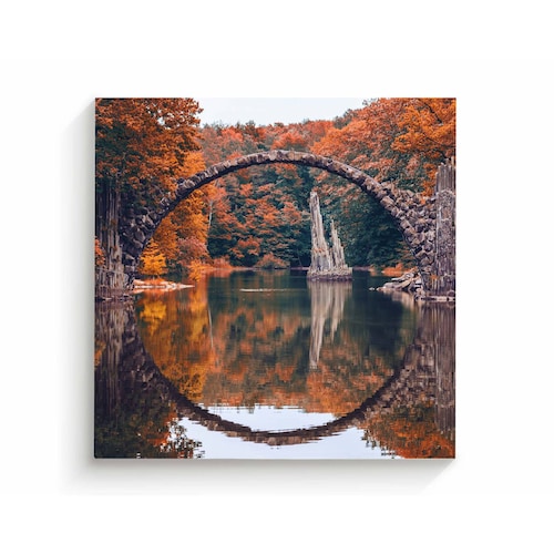 Cuadro Decorativo Canvas Puente Rakotz, Alemania 100x100
