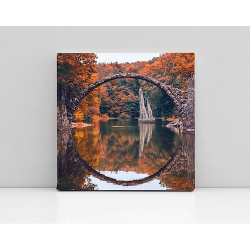 Cuadro Decorativo Canvas Puente Rakotz, Alemania 100x100