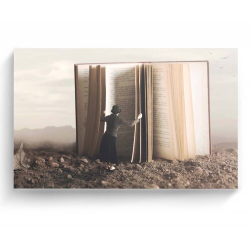Cuadro Decorativo Canvas libro gigante surrealismo 180x120