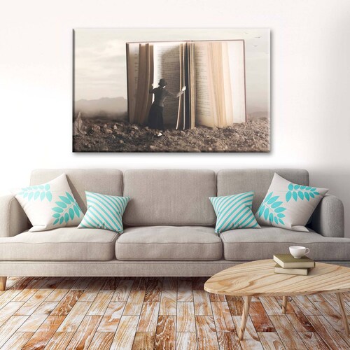 Cuadro Decorativo Canvas libro gigante surrealismo 180x120