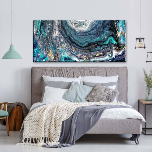 Cuadro Decorativo Canvas Granito Azul Impreso 75x50