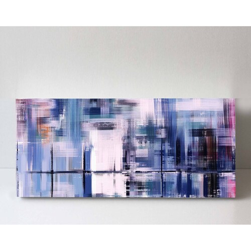 Cuadro Decorativo Canvas Abstracto Azul Impreso 160x80
