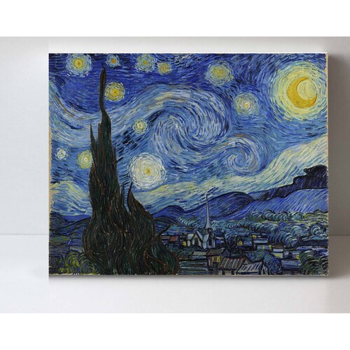 Cuadro Decorativo Canvas Noche estrellada Van Gogh 70x70