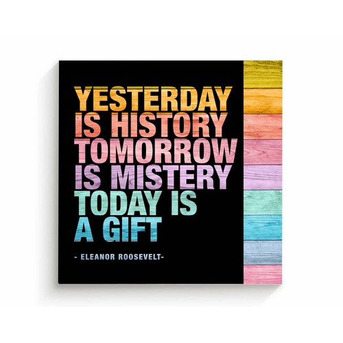 Cuadro Decorativo Canvas Frase Eleanor Colores 1 130x130