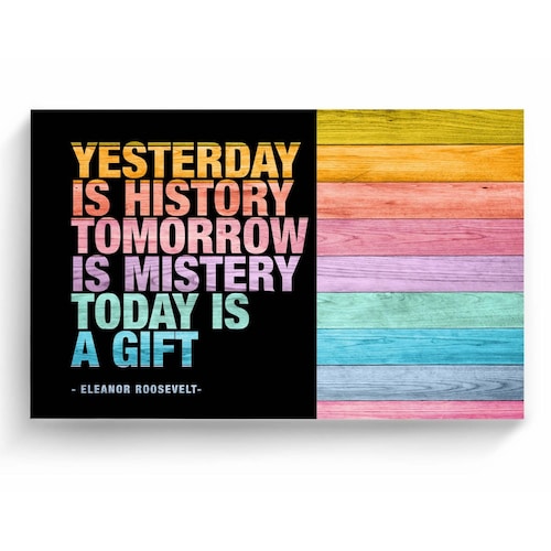 Cuadro Decorativo Canvas Frase Eleanor Colores 1 180x120