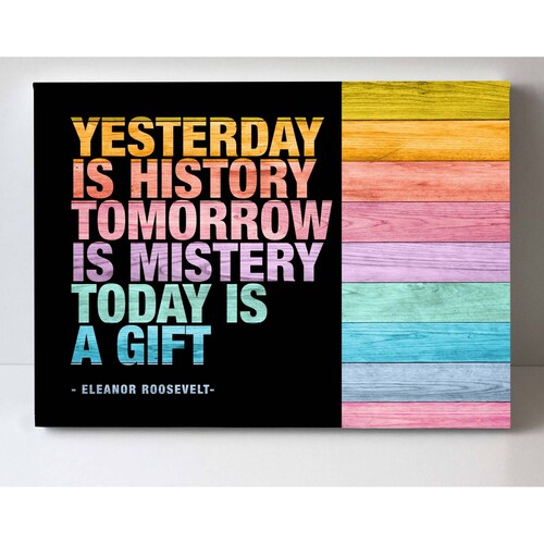 Cuadro Decorativo Canvas Frase Eleanor Colores 1 180x120