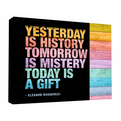 Cuadro Decorativo Canvas Frase Eleanor Colores 1 105x70