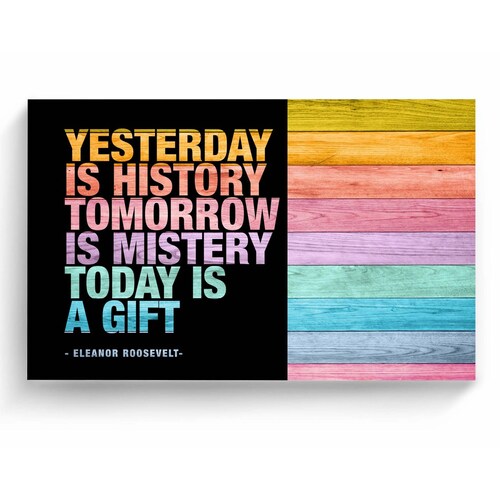 Cuadro Decorativo Canvas Frase Eleanor Colores 1 105x70