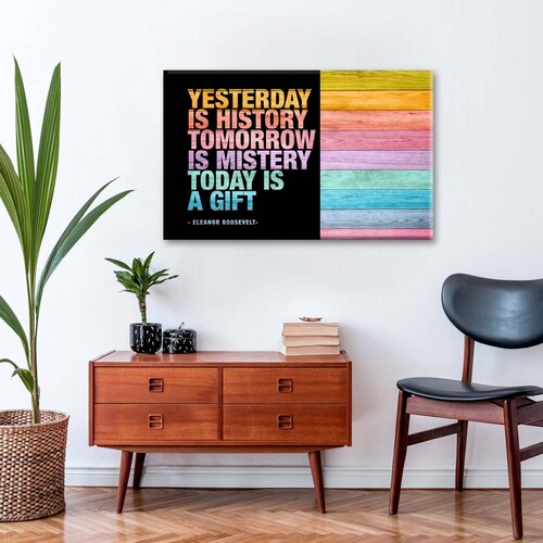 Cuadro Decorativo Canvas Frase Eleanor Colores 1 105x70