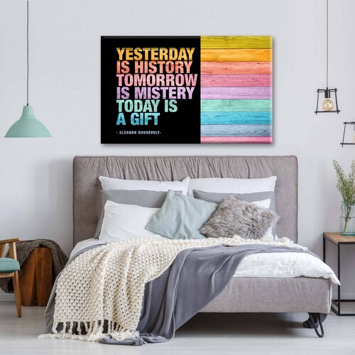 Cuadro Decorativo Canvas Frase Eleanor Colores 1 105x70