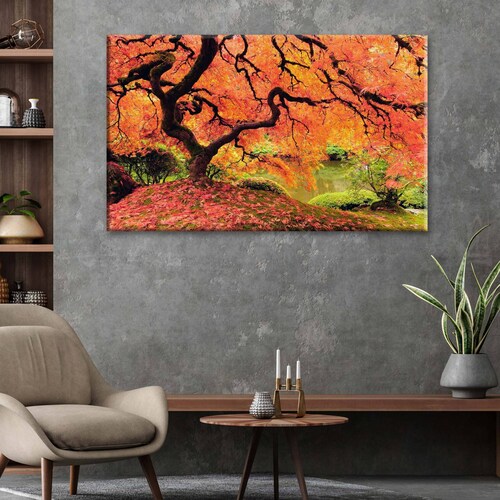 Cuadro Decorativo Canvas Magnífico Árbol Naranja 135x90