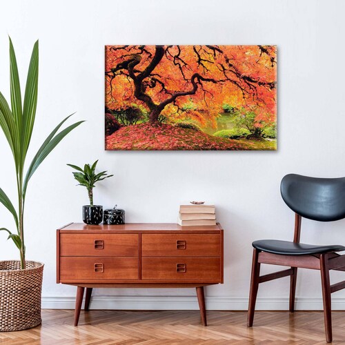 Cuadro Decorativo Canvas Magnífico Árbol Naranja 135x90