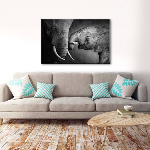 Cuadro Decorativo Canvas Familia de elefantes  75x50