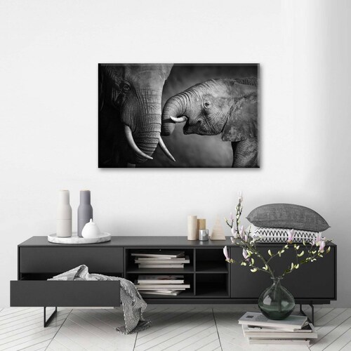Cuadro Decorativo Canvas Familia de elefantes  45x30