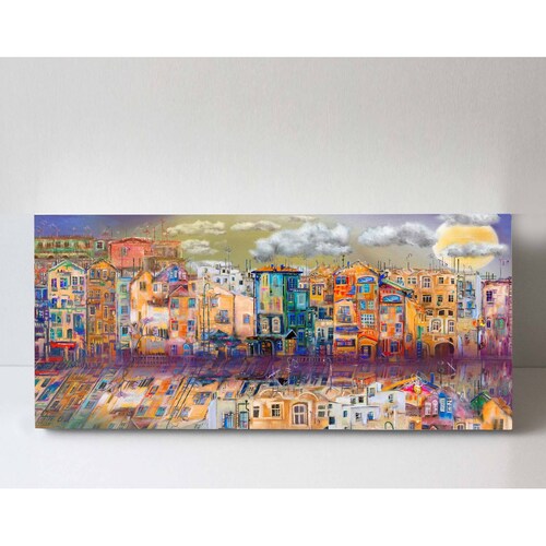 Cuadro Decorativo Impresionismo Canal en la ciudad 180x90