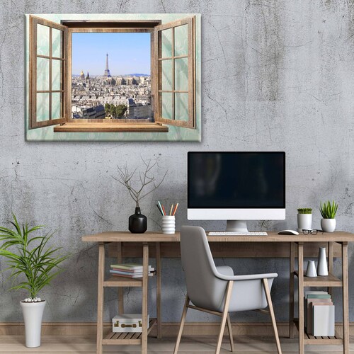 Cuadro Decorativo Canvas Vista a Torre Eiffel 45x30