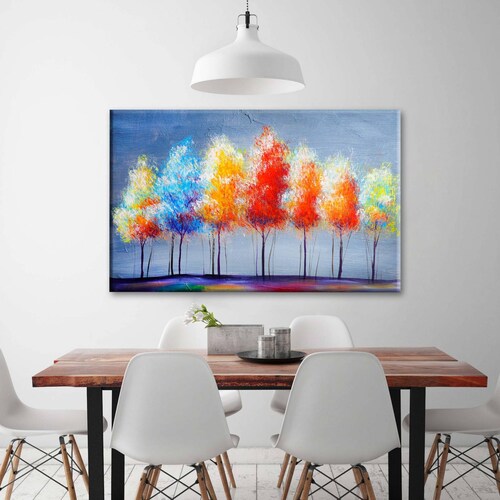 Cuadro Decorativo Canvas Arboles coloridos 180x120