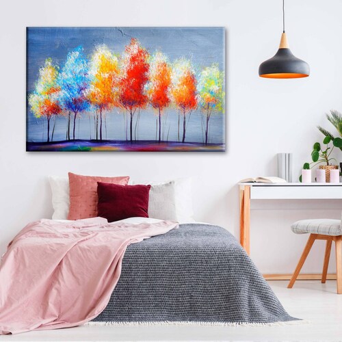 Cuadro Decorativo Canvas Arboles coloridos 180x120