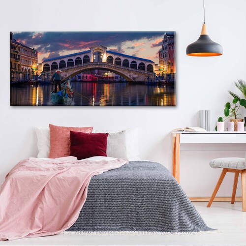 Cuadro Decorativo Canvas Puente Rialto Venecia  180x90