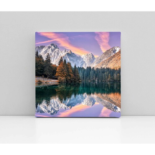 Cuadro Decorativo Canvas Paisaje Lago Fusine 130x130