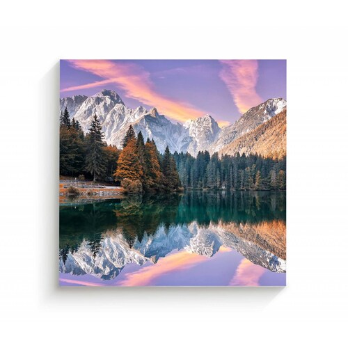Cuadro Decorativo Canvas Paisaje Lago Fusine 100x100