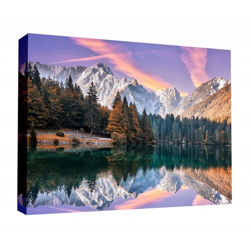 Cuadro Decorativo Canvas Paisaje Lago Fusine 45x30