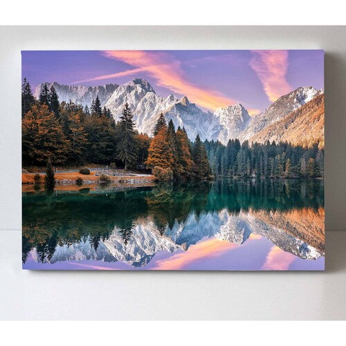 Cuadro Decorativo Canvas Paisaje Lago Fusine 45x30
