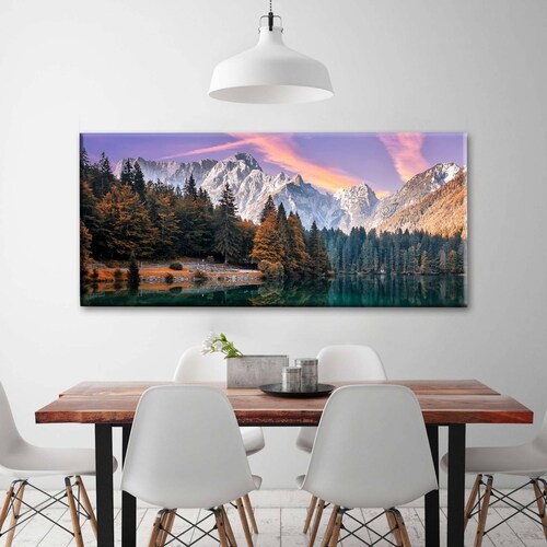 Cuadro Decorativo Canvas Paisaje Lago Fusine 80x40