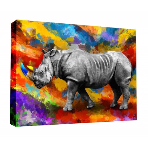 Cuadro Decorativo Canvas Hermoso Rinoceornte  150x100