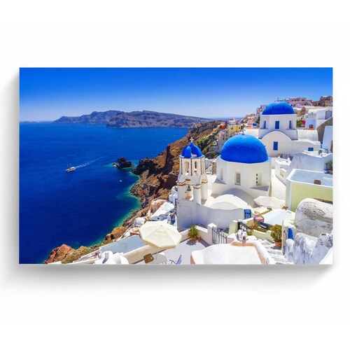 Cuadro Decorativo Canvas Isla Santorini Grecia 105x70