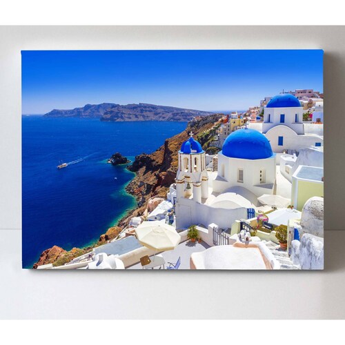 Cuadro Decorativo Canvas Isla Santorini Grecia 105x70