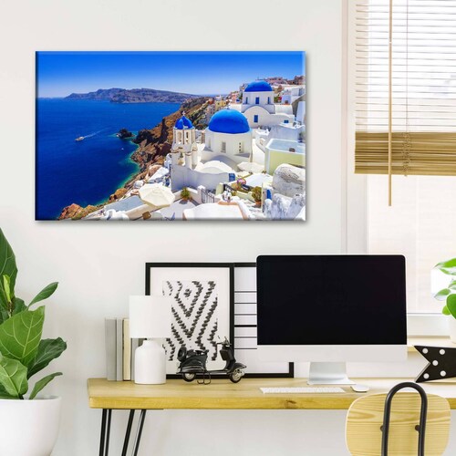 Cuadro Decorativo Canvas Isla Santorini Grecia 105x70