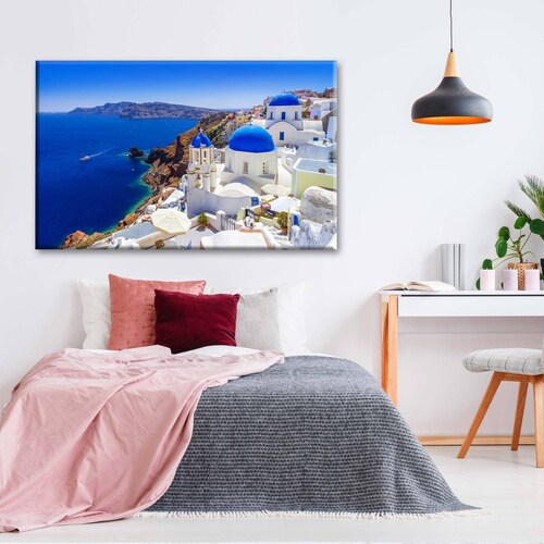 Cuadro Decorativo Canvas Isla Santorini Grecia 105x70