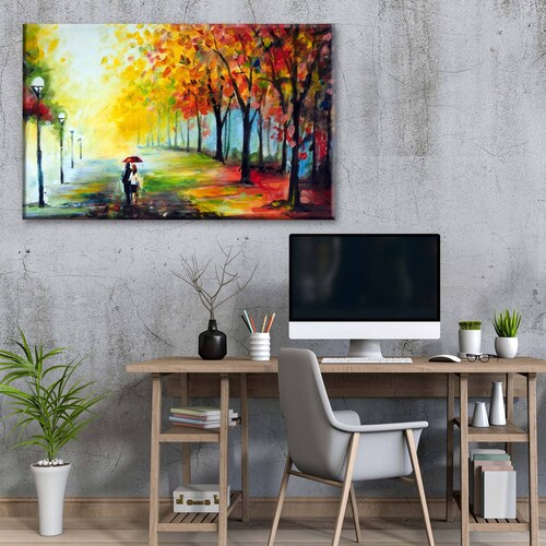 Cuadro Decorativo Canvas Arte Amantes de Otoño 180x120