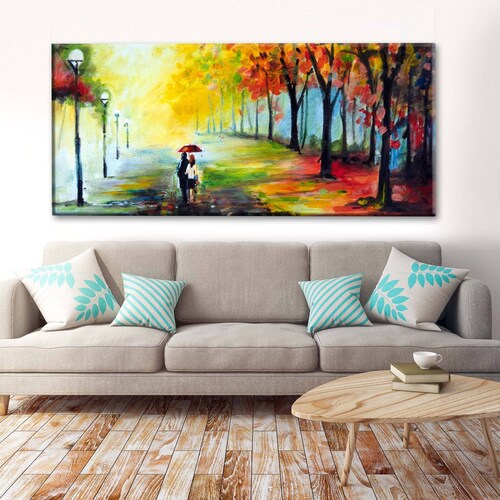 Cuadro Decorativo Canvas Arte Amantes de Otoño 160x80