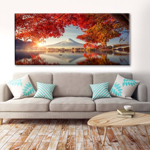 Cuadro Decorativo Canvas Lago Kawaguchiko Japon 80x40