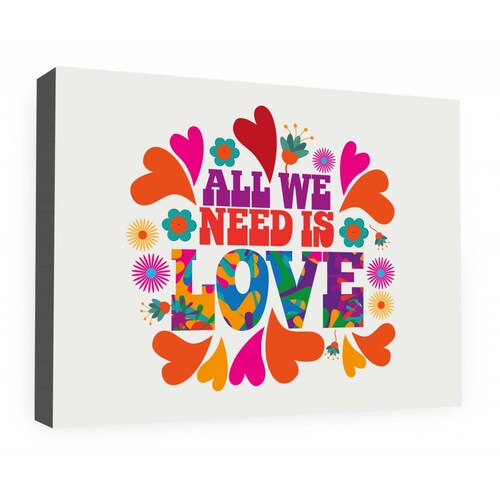 Cuadro Decorativo Canvas Frase All to Need is Love 105x70