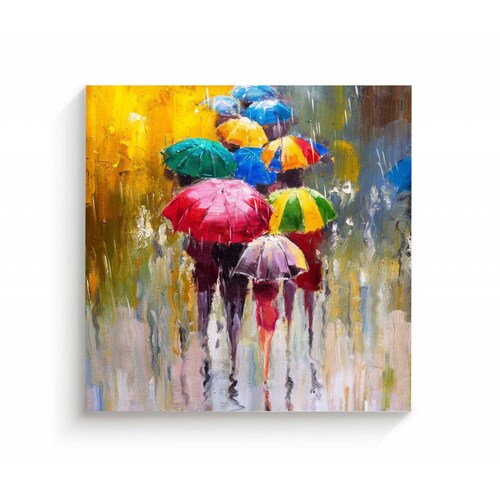 Cuadro Decorativo Canvas Dia Lluvioso Oleo 70x70