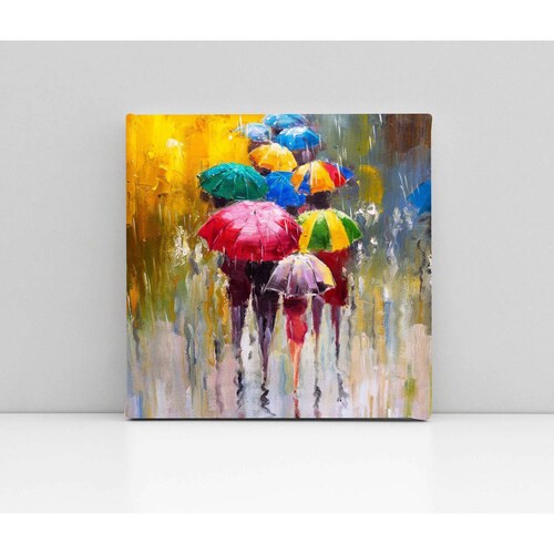 Cuadro Decorativo Canvas Dia Lluvioso Oleo 70x70