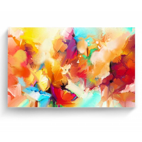 Cuadro Decorativo Canvas flores abstractas al Oleo 150x100