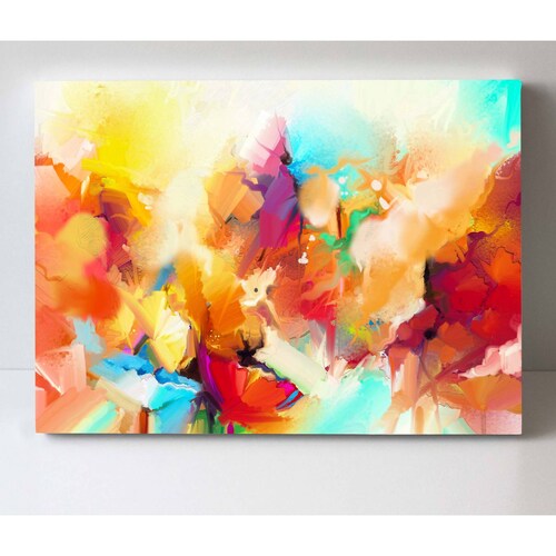 Cuadro Decorativo Canvas flores abstractas al Oleo 75x50