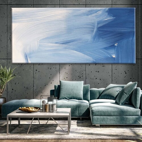 Cuadro Decorativo Canvas Arte contemporáneo azul 100x50