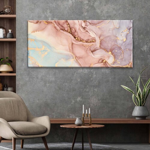 Cuadro Decorativo Canvas Pintura remolinos dorados 180x90