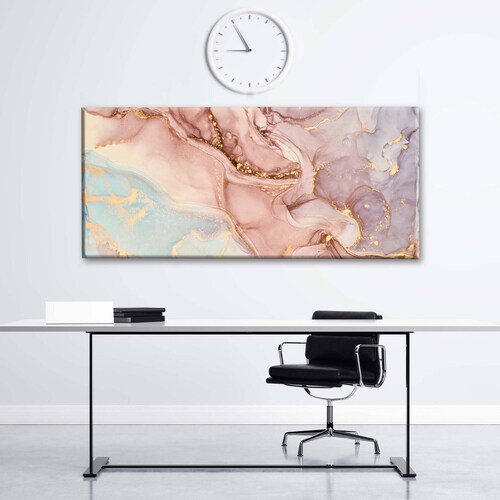 Cuadro Decorativo Canvas Pintura remolinos dorados 180x90